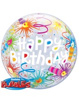 Single Themed Printed 24" Deco Bubble Balloon and Links including Balloon Base