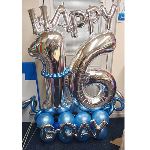 Deluxe Number Stack- Any 2 - 34" numbers air filled on a balloon marquee with extras ( Various Options)
