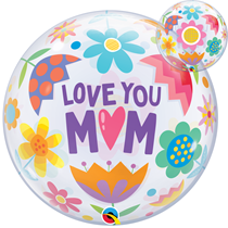 Any Single Printed 15" Bubble Balloon & 6 Latex Balloons in a Bouquet (various Options)