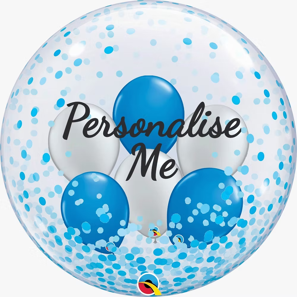 Feather Deco Bubble Balloon Personalised one side - Ideal for any occasion (various Options)