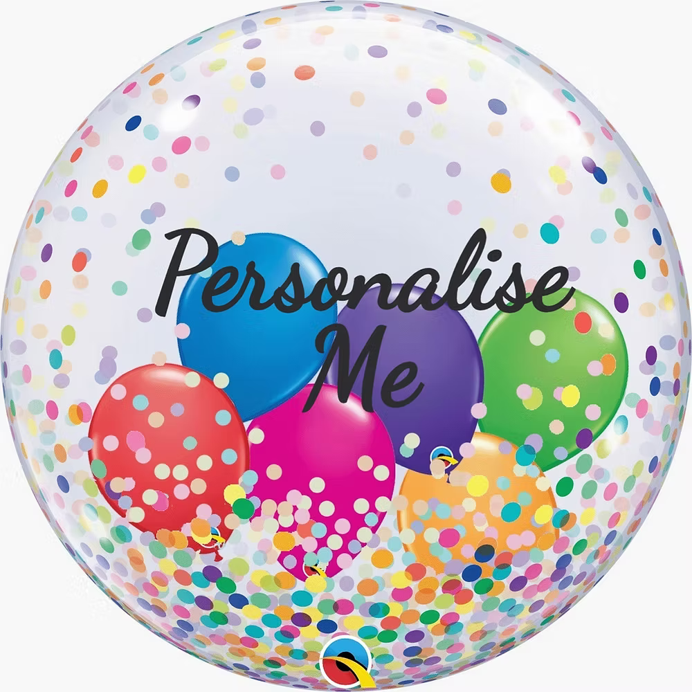 Feather Deco Bubble Balloon Personalised one side - Ideal for any occasion (various Options)