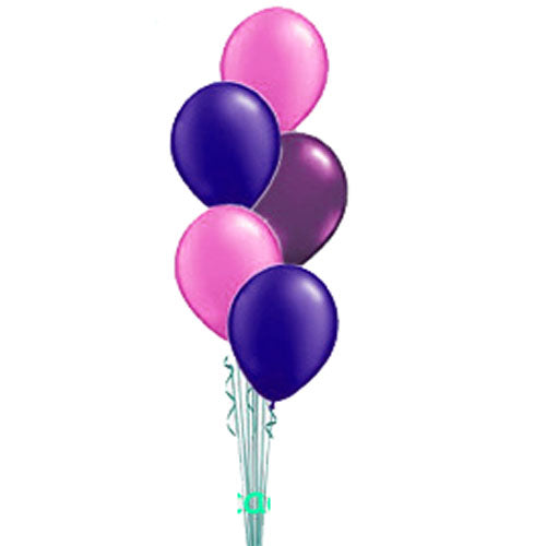 Five Latex Helium Balloons In a Bouquet