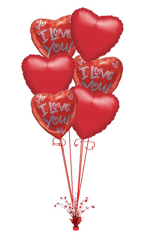 Any Six 18" Foil Helium Balloons In A Bouquet - Ideal Any Occasion (Various Options)