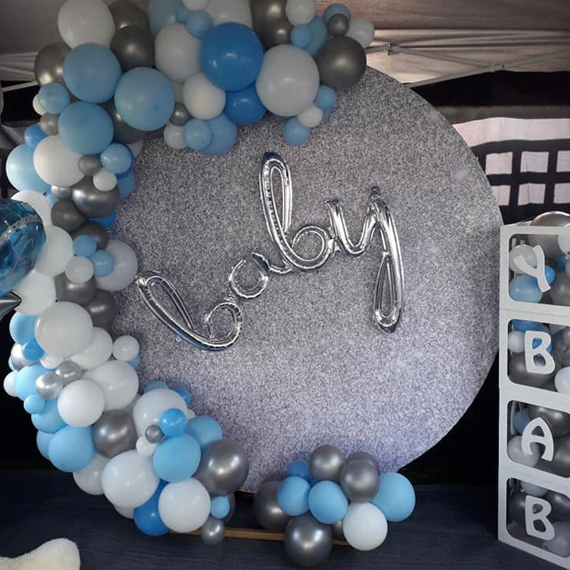 6ft Backdrop With Balloon Garland & phrase balloon
