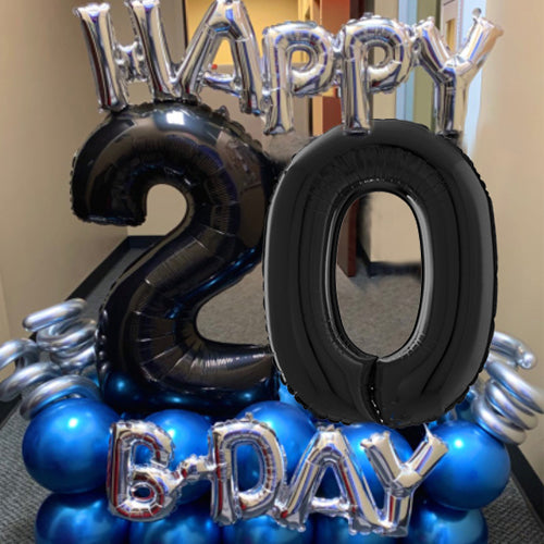 Deluxe Number Stack- Any 2 - 34" numbers air filled on a balloon marquee with extras ( Various Options)