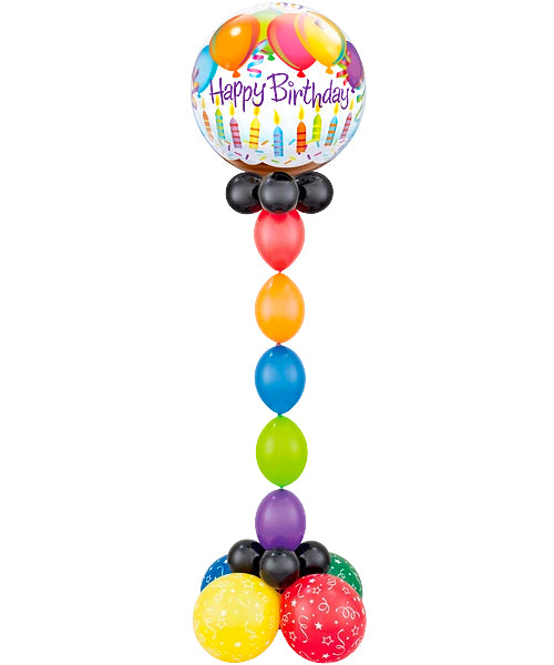 Single Themed Printed 24" Deco Bubble Balloon and Links including Balloon Base