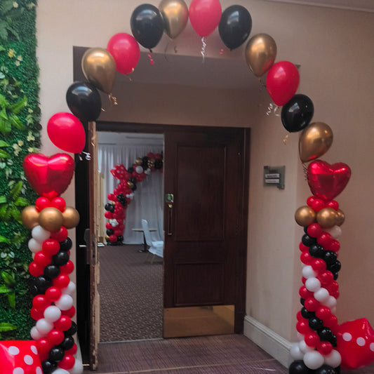 Latex Balloon arch with 2 feature columns - ideal any occasion