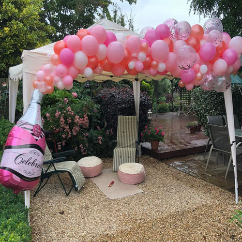 Champagne Bottle Balloon with balloon Garland - Two sizes available