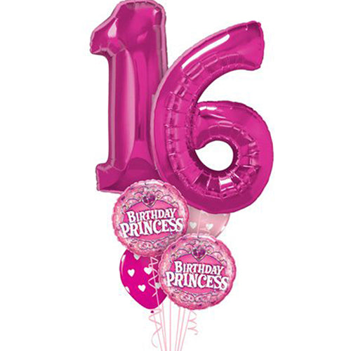 Any Two 34" Foil Number balloons with 2 latex & Foil balloons bouquet - (Various Theme Options)