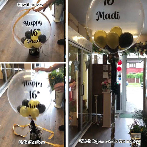 Personalised Surprise Money or Message Balloon