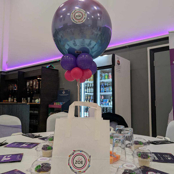 Single 16" Orbz Air filled Balloon on a stand each