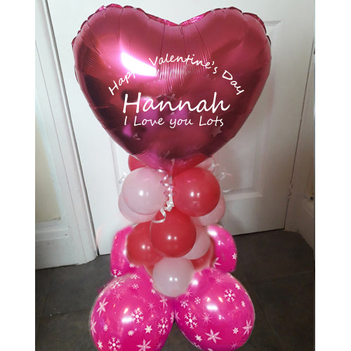 Valentines Personalised 18" Plain Foil On A Balloon Stack