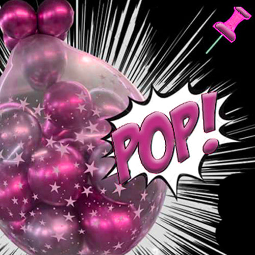 Party Pop Me Stuffed Ceiling Balloon Filled with Confetti & Balloons - Ideal Any occasion