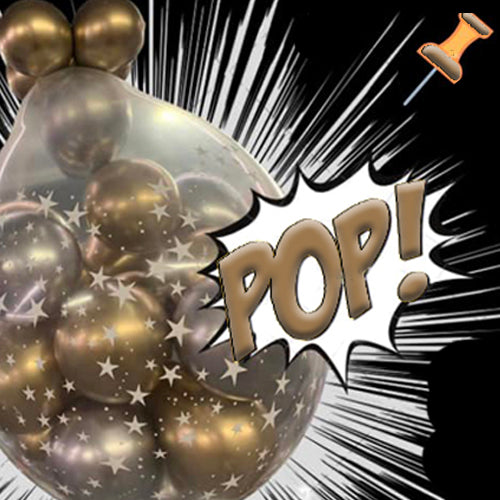Party Pop Me Stuffed Ceiling Balloon Filled with Confetti & Balloons - Ideal Any occasion