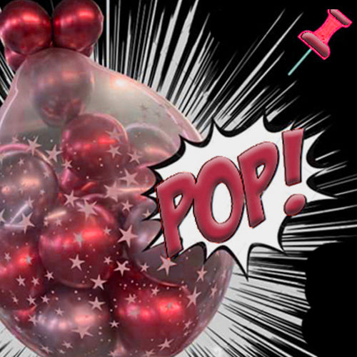 Party Pop Me Stuffed Ceiling Balloon Filled with Confetti & Balloons - Ideal Any occasion
