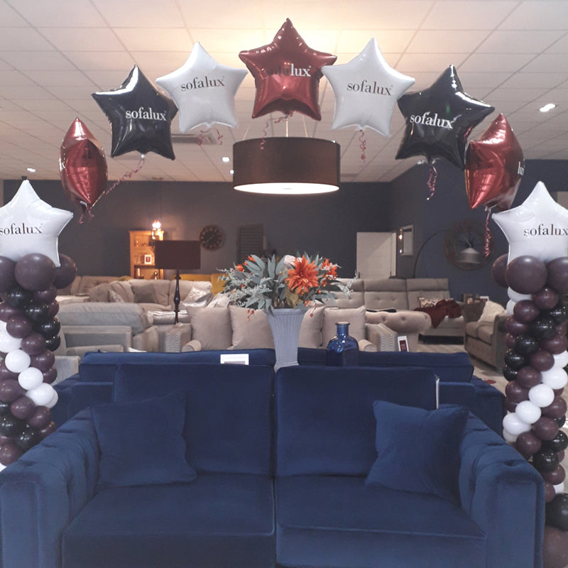 18" Foil Star Balloon Arch with two columns.