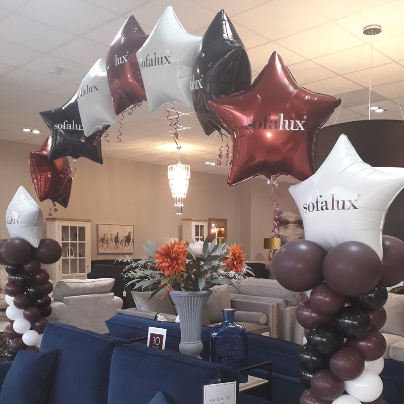 18" Foil Star Balloon Arch with two columns.