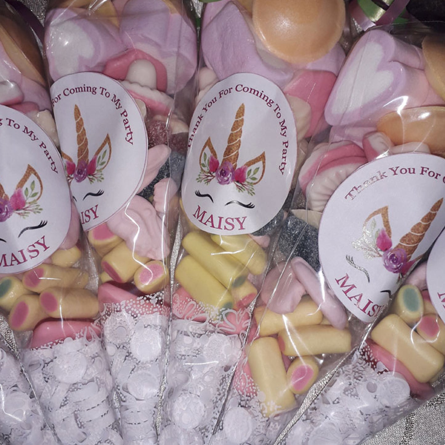 Personalised Party Sweet Cones X6 (price shown 6 bags)