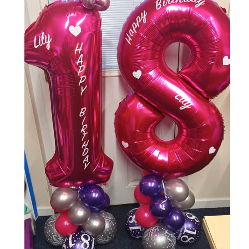 Any 2 - 34" numbers air filled and comes on a base stack (Various Colours)