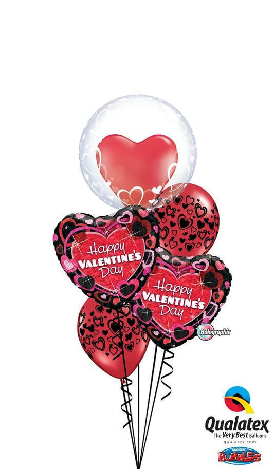 Valentines Day Helium Balloons In A Bouquet