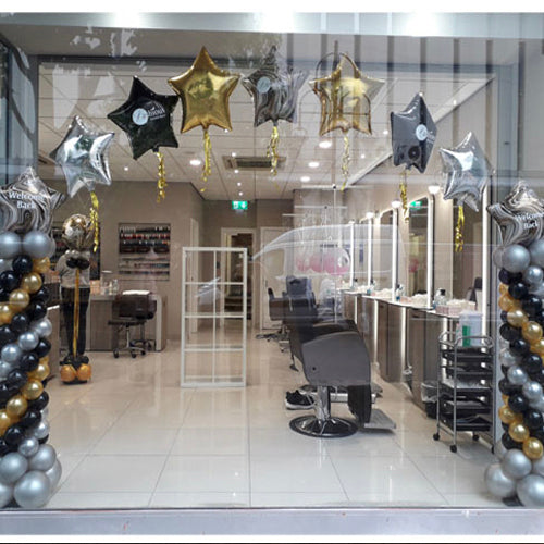 18" Foil Star Balloon Arch with two columns.