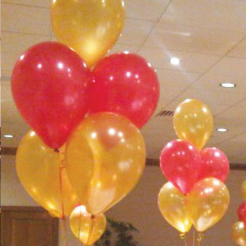 Five Latex Helium Balloons In a Bouquet