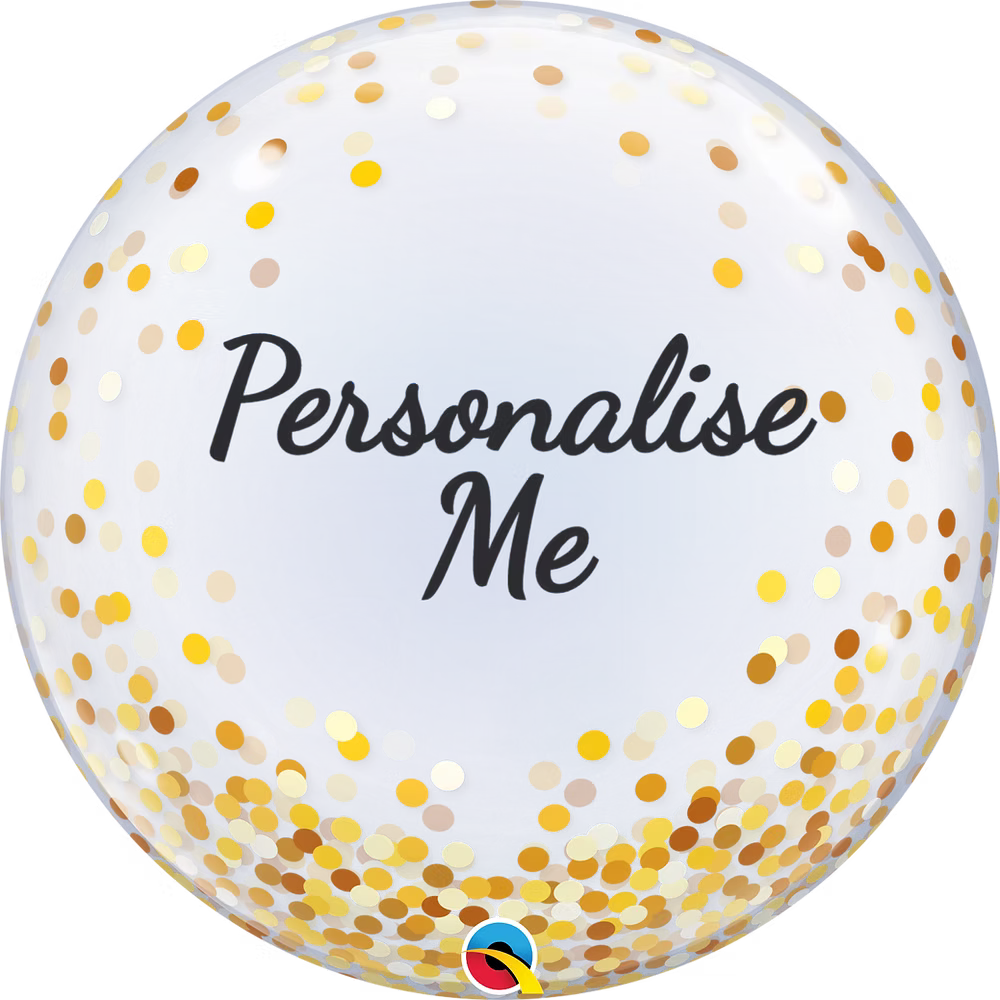 Feather Deco Bubble Balloon  Personalised one side - Ideal for any occasion (various Options)