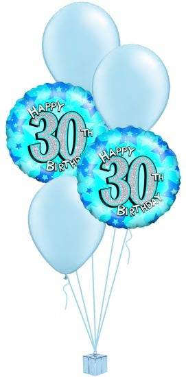 Choice of any two 18" foils & 3 Latex Helium Balloons in a Bouquet