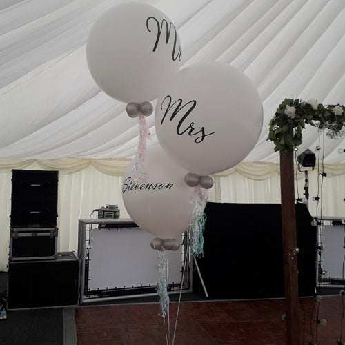 3ft Round Wedding Latex Balloons - Set of 3 Helium Filled