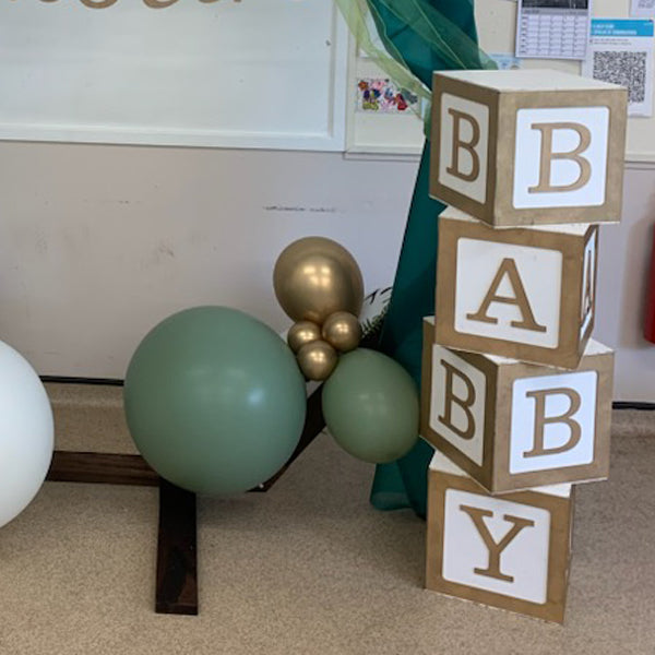 Baby Occasion Package A - Lights Ups, Garland & Baby Block Hire