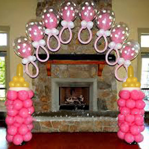 Baby Bottle & Rattle Latex Balloon Arch