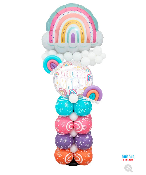 5ft Rainbow Baby Balloon Column