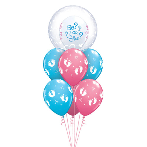 Decorative Deco Bubble Balloon with latex Balloon inside & 6 Latex