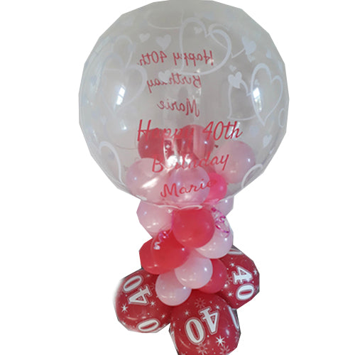 Personalised Deco Bubble Design On a Balloon Stack - Various Fillers