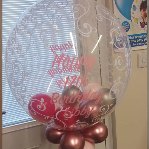 Personalised Deco Bubble Design On a Balloon Stack - Various Fillers