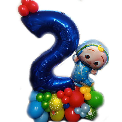 Any single 34" number balloon themed on a double base