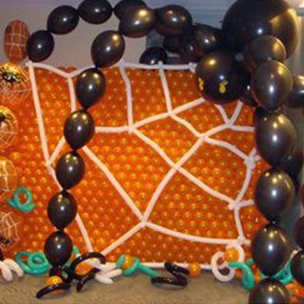 Halloween Balloon Wall With Spider &  Web