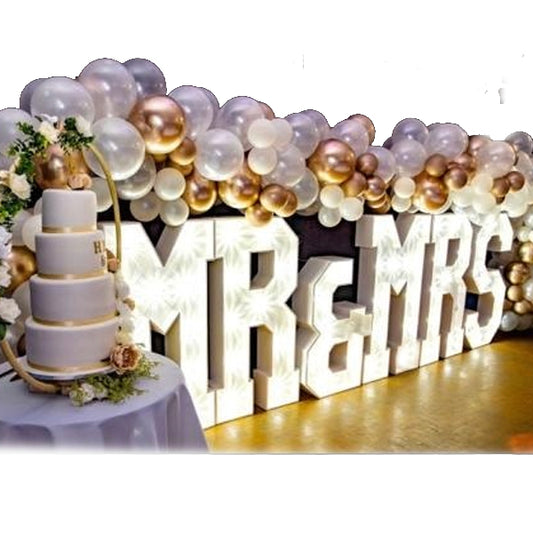 4ft Light Up "Mr & Mrs" Letters - Other options available