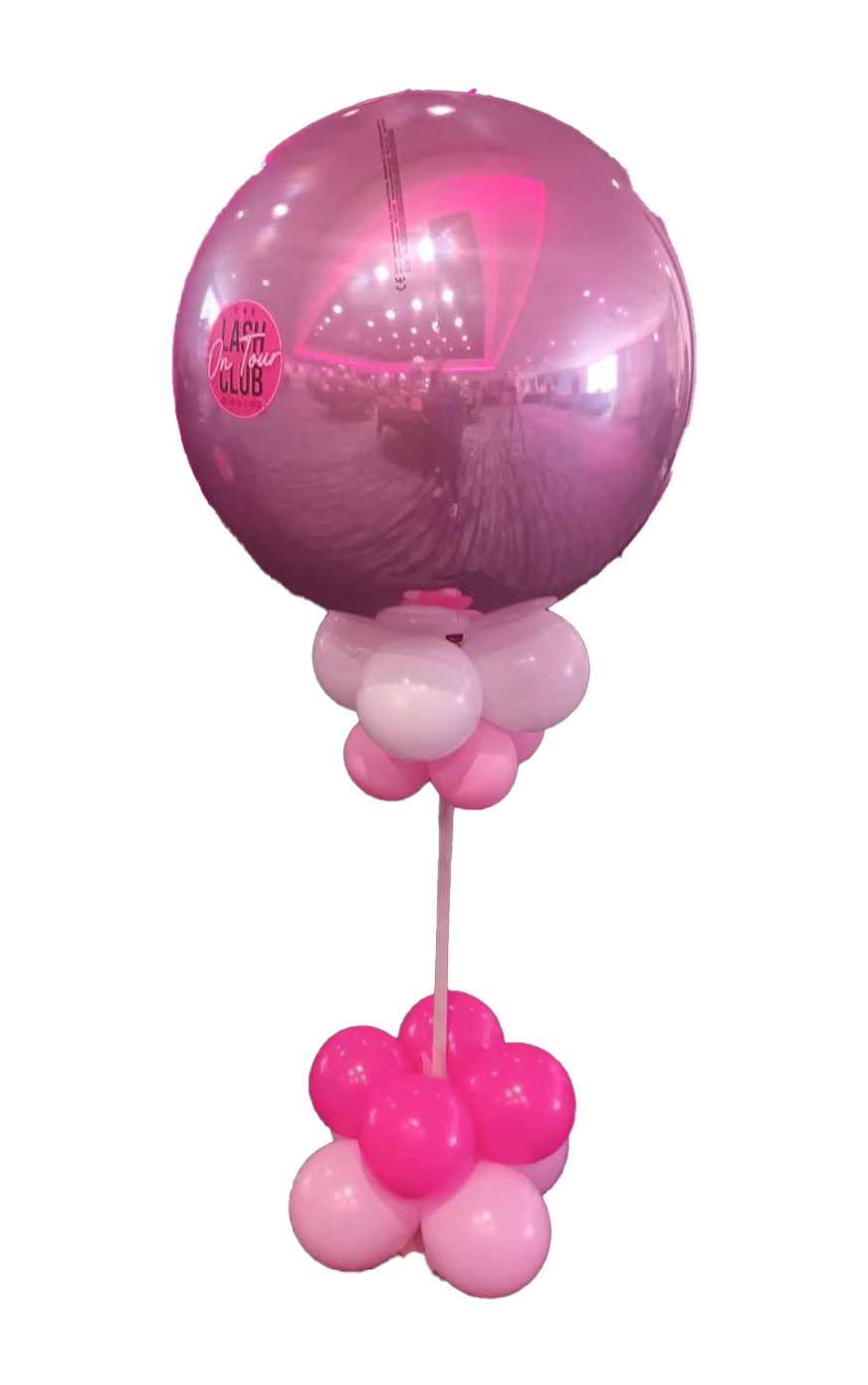 Single 16" Orbz Air filled Balloon on a stand each