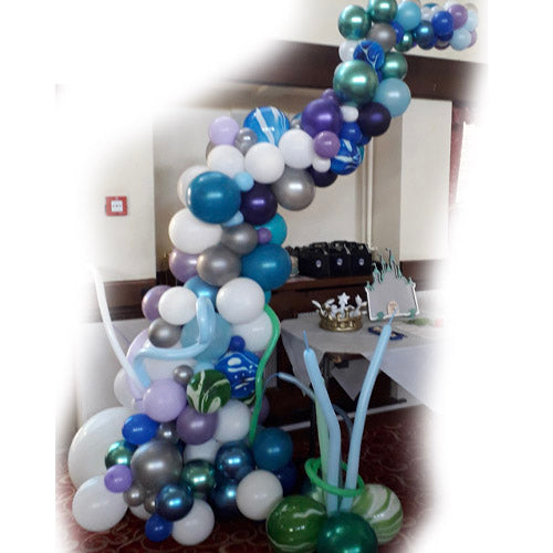 Organic Demi Balloon Arch On A Frame