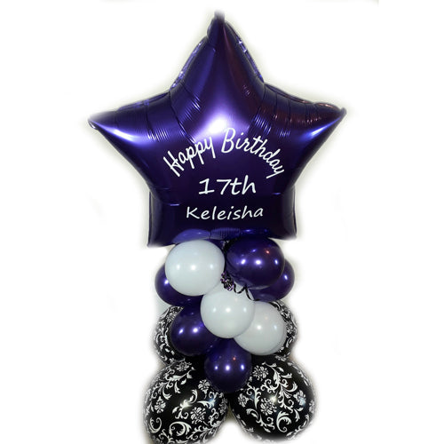 Personalised 18" Plain Foil On A Balloon Stack.