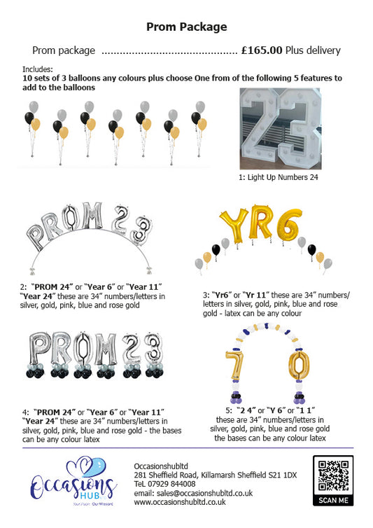 Prom 2024 Balloon Package (Can be used for Milestone Party too)