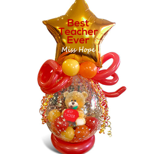 Best Teacher Stuffed Balloon With Gift Inside