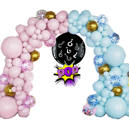 Gender Reveal Balloon Arch & 3ft Balloon Reveal