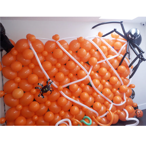 Halloween Balloon Wall With Spider &  Web