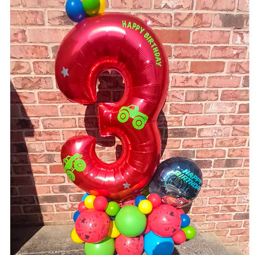 Any single 34" number balloon themed & personalised on a marquee base - Children's Balloon