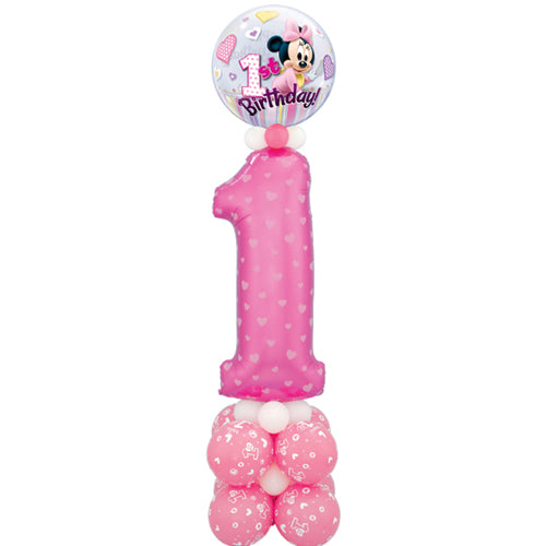 Any Single bubble balloon with one 34" number air filled on a balloon base