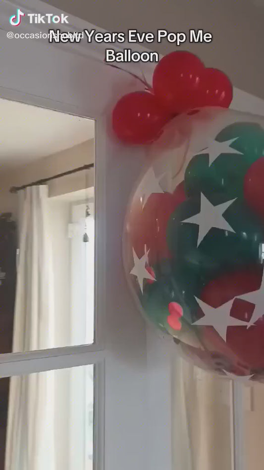 Party Pop Me Stuffed Ceiling Balloon Filled with Confetti & Balloons - Ideal Any occasion